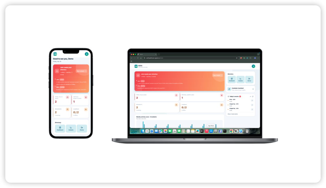 Caregiver dashboard web & app